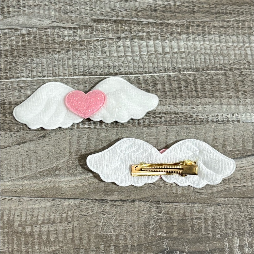! NEW! Cute Kawaii Women’s Heart Winged Angel Hair Clips Hair Accessories Set
